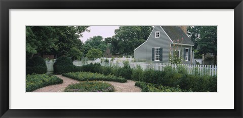 Framed Building in a garden, Williamsburg, Virginia, USA Print
