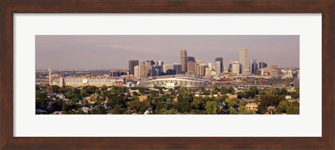 Framed Daytime Photo of the Denver Colorado Skyline Print