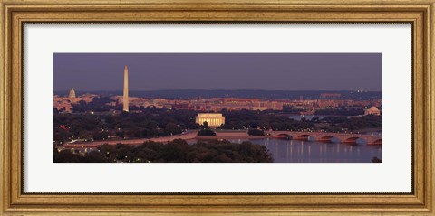 Framed USA, Washington DC, aerial, night Print