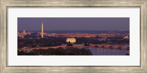 Framed USA, Washington DC, aerial, night Print