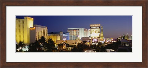 Framed Las Vegas at dusk, Nevada Print