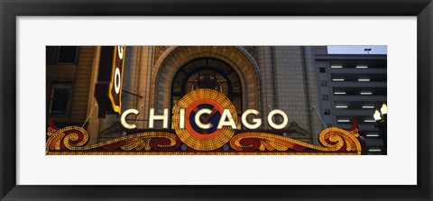 Framed Close-up of the entrance of a stage theater, Chicago Theater, Chicago, Illinois, USA Print