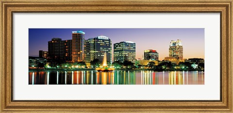 Framed Skyline At Dusk, Orlando, Florida, USA Print