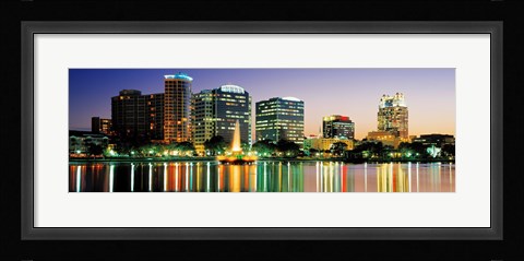 Framed Skyline At Dusk, Orlando, Florida, USA Print