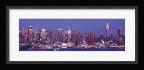 Framed Dusk, West Side, NYC, New York City, US Print