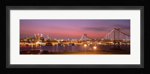 Framed Philadelphia at Night Print
