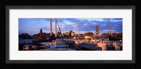 Framed Boats in Buffalo, New York Print