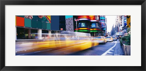 Framed Yellow Cabs in Times Square, NYC Print