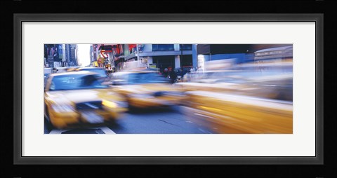 Framed Yellow taxis on the road, Times Square, Manhattan, New York City, New York State, USA Print