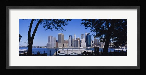 Framed Skyscrapers on the waterfront in Manhattan, New York City Print