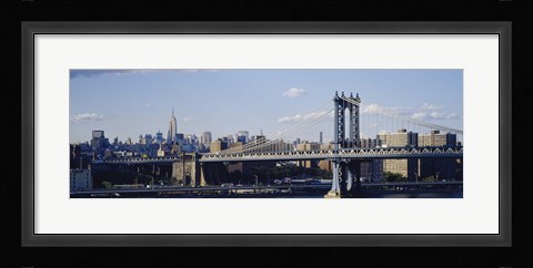 Framed Bridge over a river, Manhattan Bridge, Manhattan, New York City Print