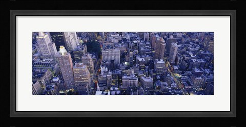 Framed Aerial View Of Buildings In A City, Manhattan, NYC, New York City, New York State, USA Print