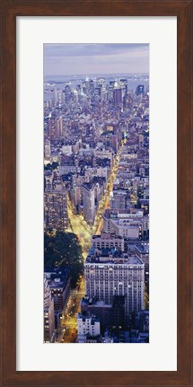 Framed Aerial View of Traffic Through Manhattan (vertical) Print