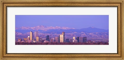 Framed Denver Skyline, Colorado Print
