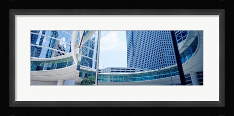 Framed Low angle view of skyscrapers, Enron Center, Houston, Texas, USA Print