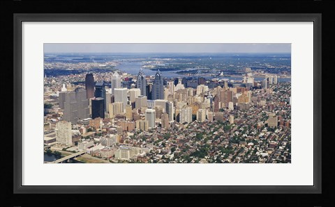 Framed Aerial view of a city, Philadelphia, Pennsylvania Print