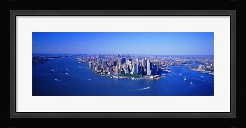 Framed Aerial Lower Manhattan New York City NY Print