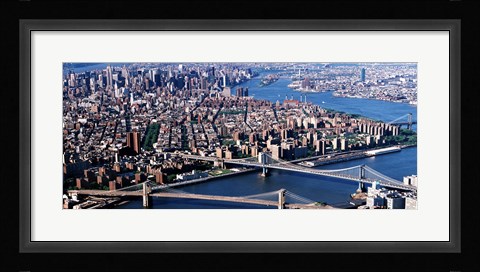 Framed Brooklyn Bridge and Manhatten Print