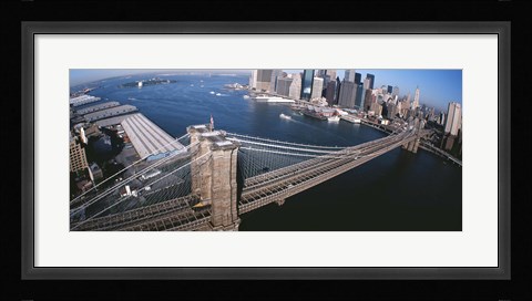 Framed New York, Brooklyn Bridge, aerial Print