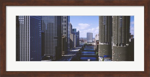 Framed USA, Illinois, Chicago, Chicago River Print
