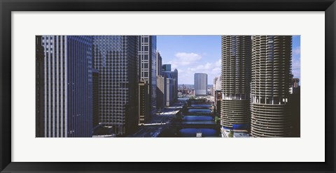 Framed USA, Illinois, Chicago, Chicago River Print