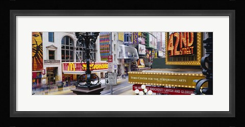 Framed Road running through a market, 42nd Street, Manhattan, New York City, New York State, USA Print