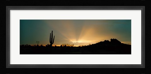 Framed Desert Sun Beams, Near Phoenix, Arizona, USA Print