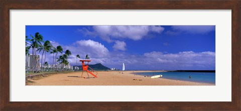 Framed Ala Moana Beach Honolulu HI Print
