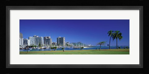 Framed Honolulu, Hawaii Waterfront Print