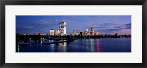 Framed Buildings On The Waterfront At Dusk, Boston, Massachusetts, USA Print