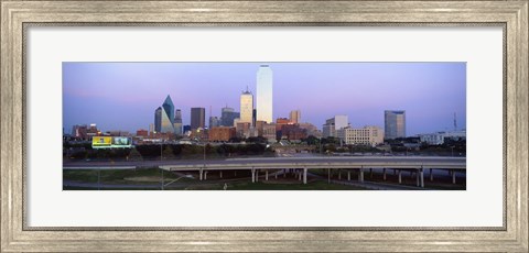 Framed Dallas on a cloudy day, TX Print
