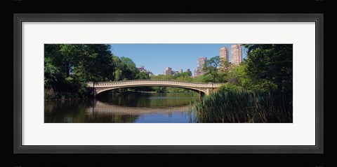Framed Bridge across a lake, Central Park, New York City, New York State, USA Print