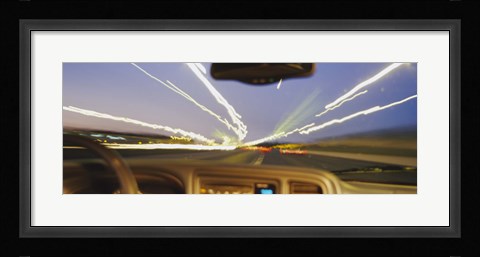 Framed Road viewed from a car, Atlanta, Georgia Print