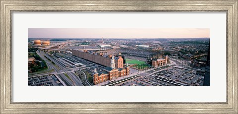 Framed Aerial view of a baseball field, Baltimore, Maryland, USA Print
