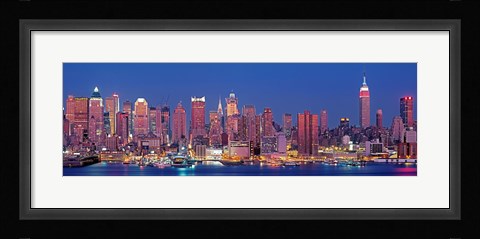 Framed New York City West Side Skyscrapers during dusk Print