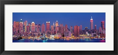 Framed New York City West Side Skyscrapers during dusk Print
