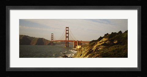 Framed Bridge over a bay, Golden Gate Bridge, San Francisco, California Print