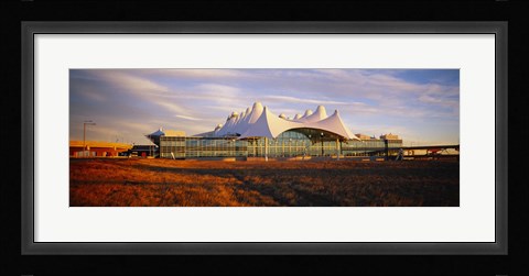 Framed Clouded sky over an airport, Denver International Airport, Denver, Colorado, USA Print