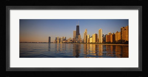 Framed Buildings on the waterfront, Chicago, Illinois, USA Print