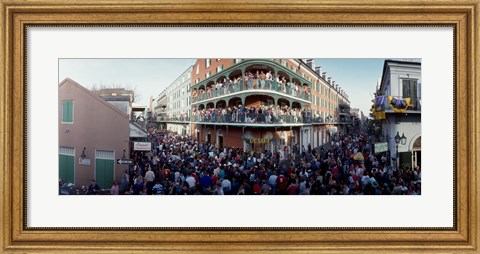 Framed People celebrating Mardi Gras festival, New Orleans, Louisiana, USA Print