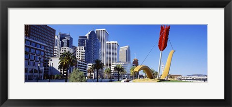 Framed USA, California, San Francisco, Claes Oldenburg sculpture Print