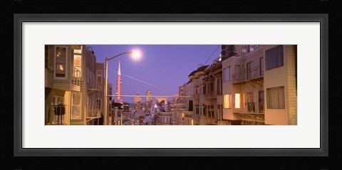 Framed City At Night, San Francisco, California, USA Print