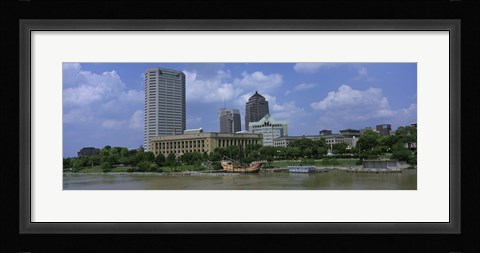 Framed Columbus, Ohio on a Cloudy day Print