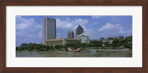 Framed Columbus, Ohio on a Cloudy day Print