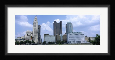 Framed USA, Ohio, Columbus, Clouds over tall building structures Print