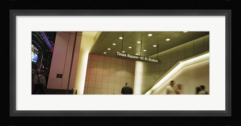 Framed USA, New York State, New York City, Times Square, Low angle view of a subway station Print