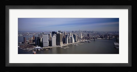Framed High Angle View Of Skyscrapers In A City, Manhattan, NYC, New York City, New York State, USA Print