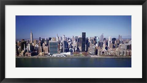 Framed Buildings on the waterfront, Manhattan, New York City, New York State, USA Print