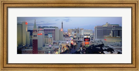 Framed Strip at Dusk, Las Vegas, Nevada Print