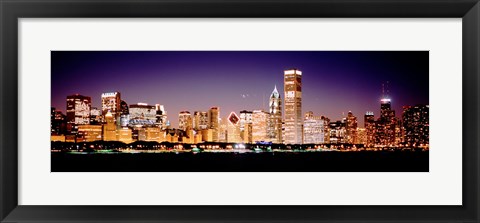 Framed Chicago Lights at Night Print